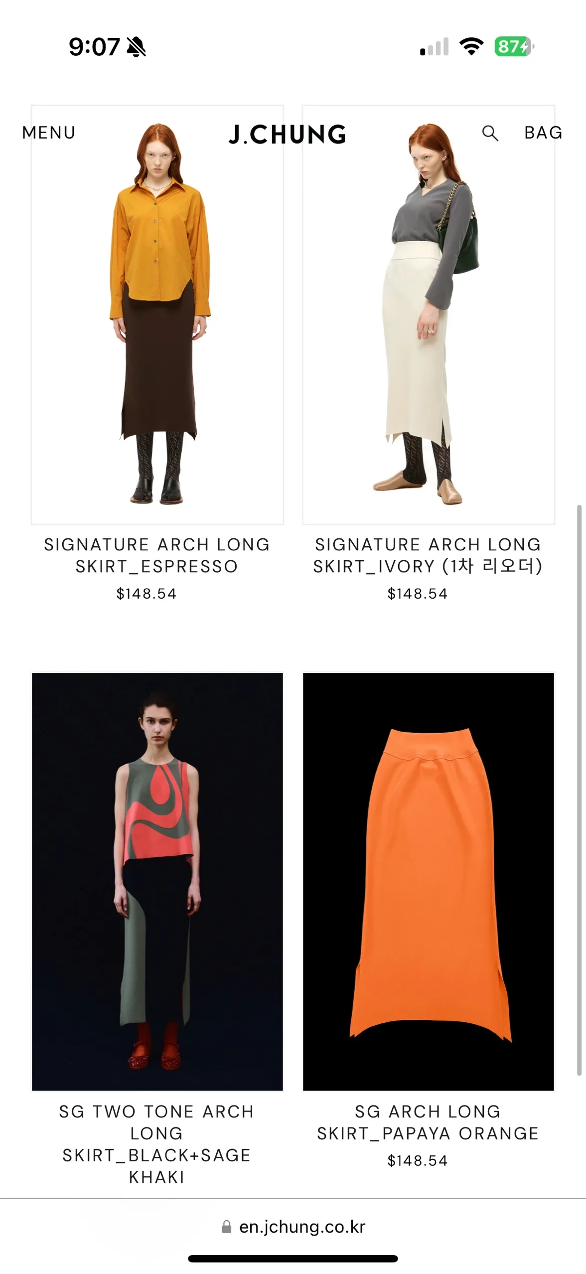 J.Chung Signature Arch Long Skirt Yellow image indicator(2)