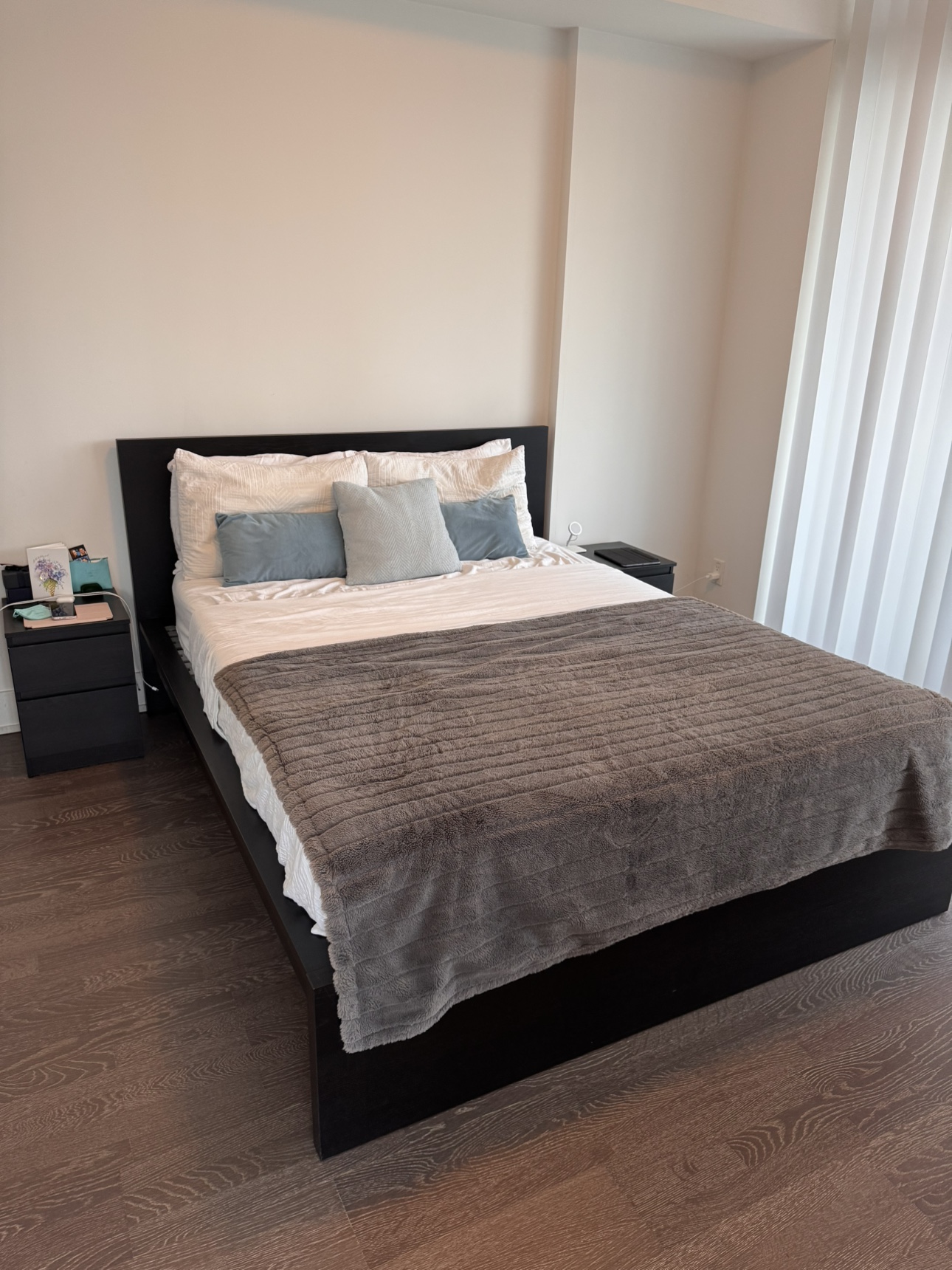 Ikea MALM Black Platform Bed Frame