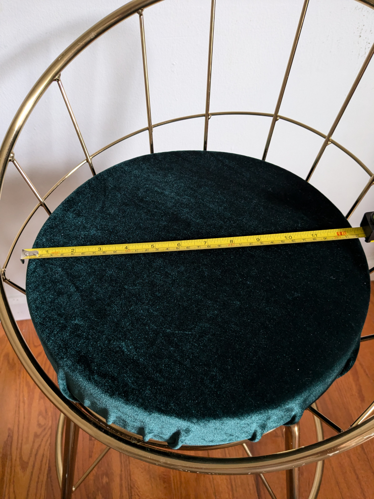 Gold Barstool with Green Velvet Seat - photo 2