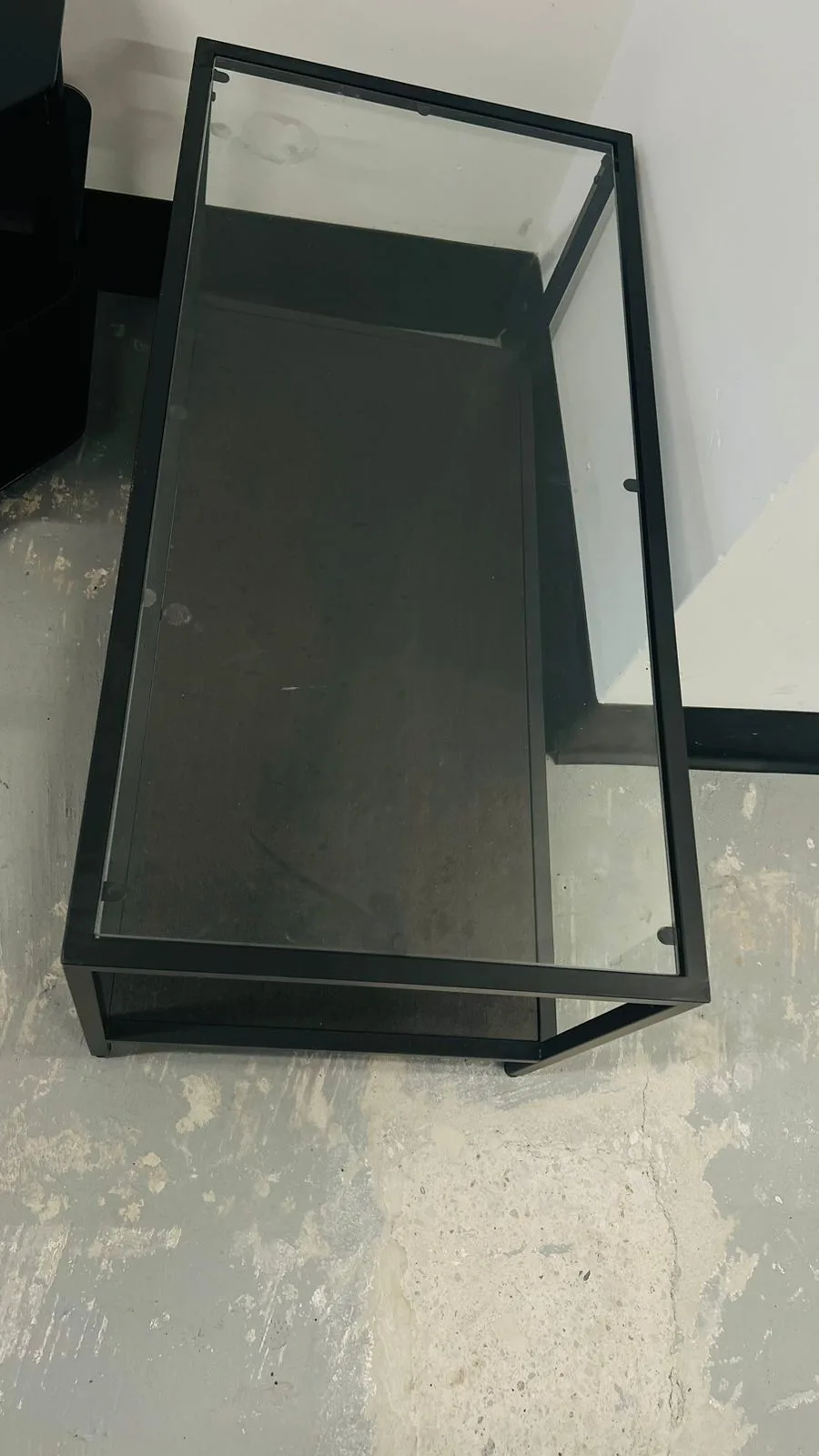 Black Metal and Glass Coffee Table thumbnail