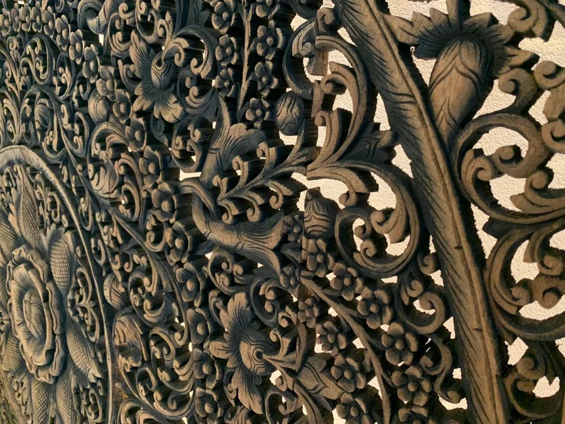 Teak wood carved out wall art image indicator(3)