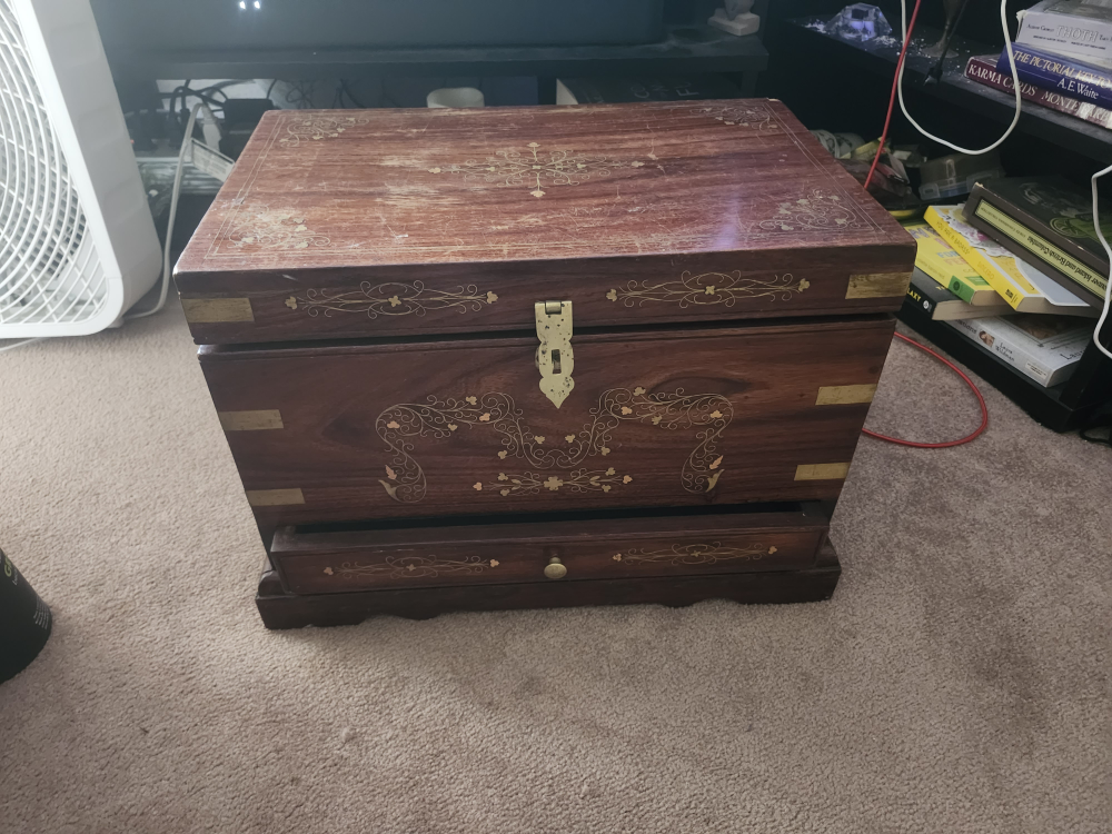 Wooden Storage Box with Drawer