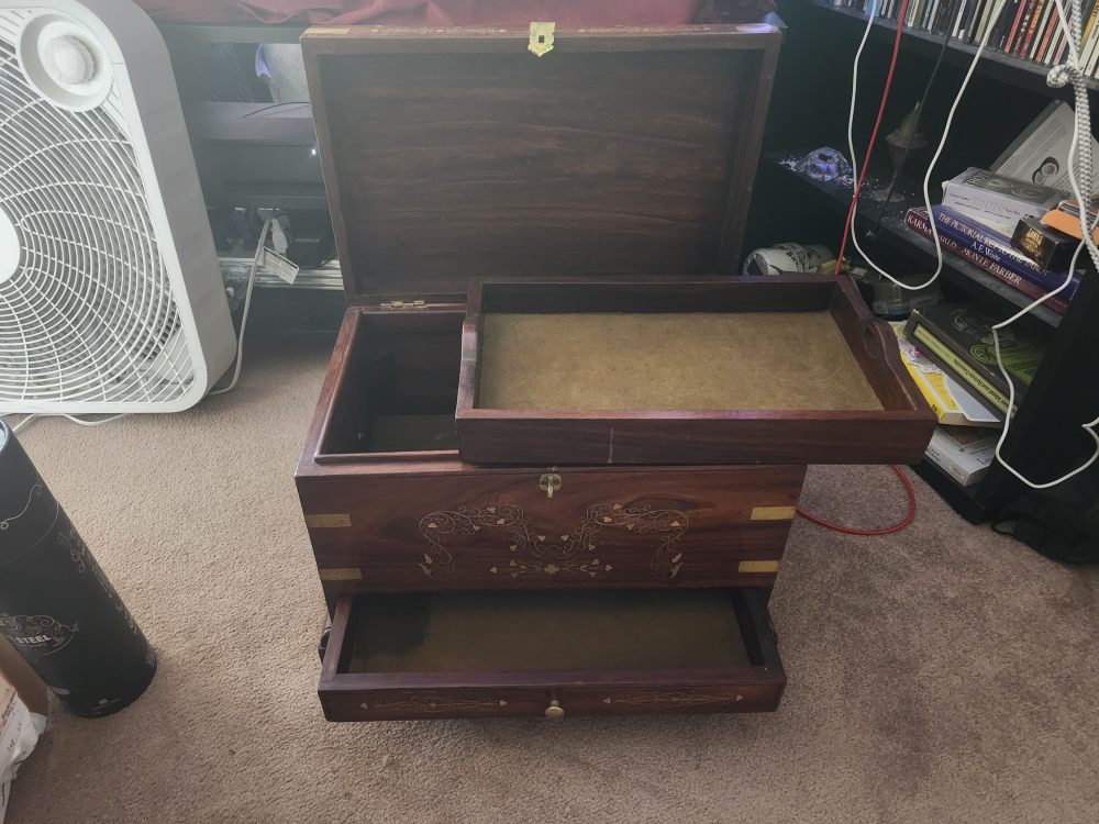 Wooden Storage Box with Drawer - photo 2