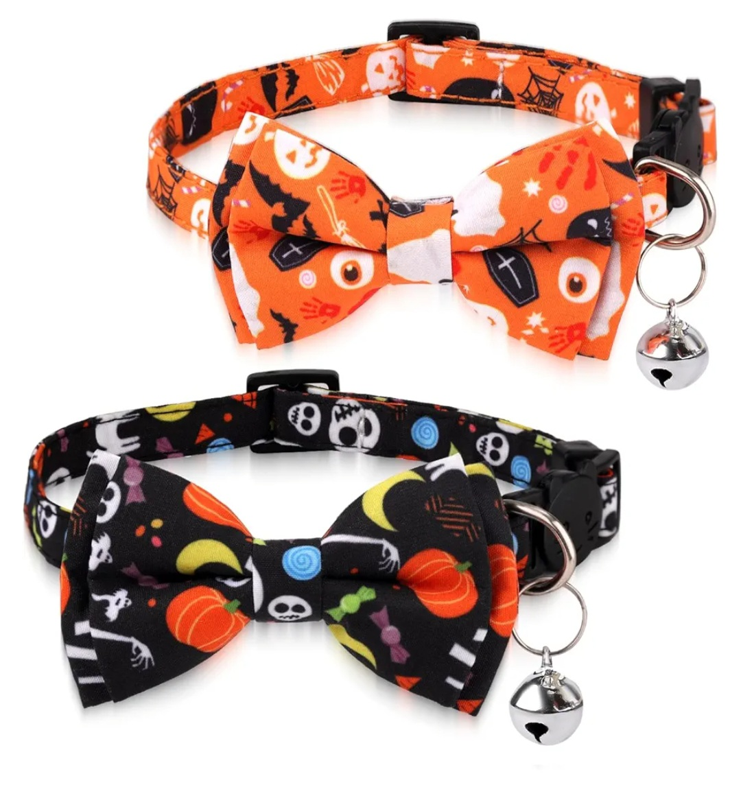 Halloween Cat Collar with Bowtie