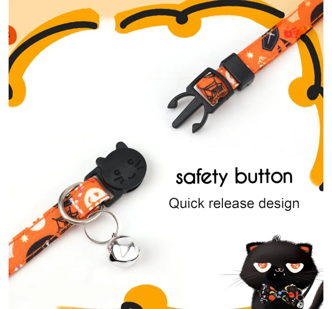 Halloween Cat Collar with Bowtie - photo 4