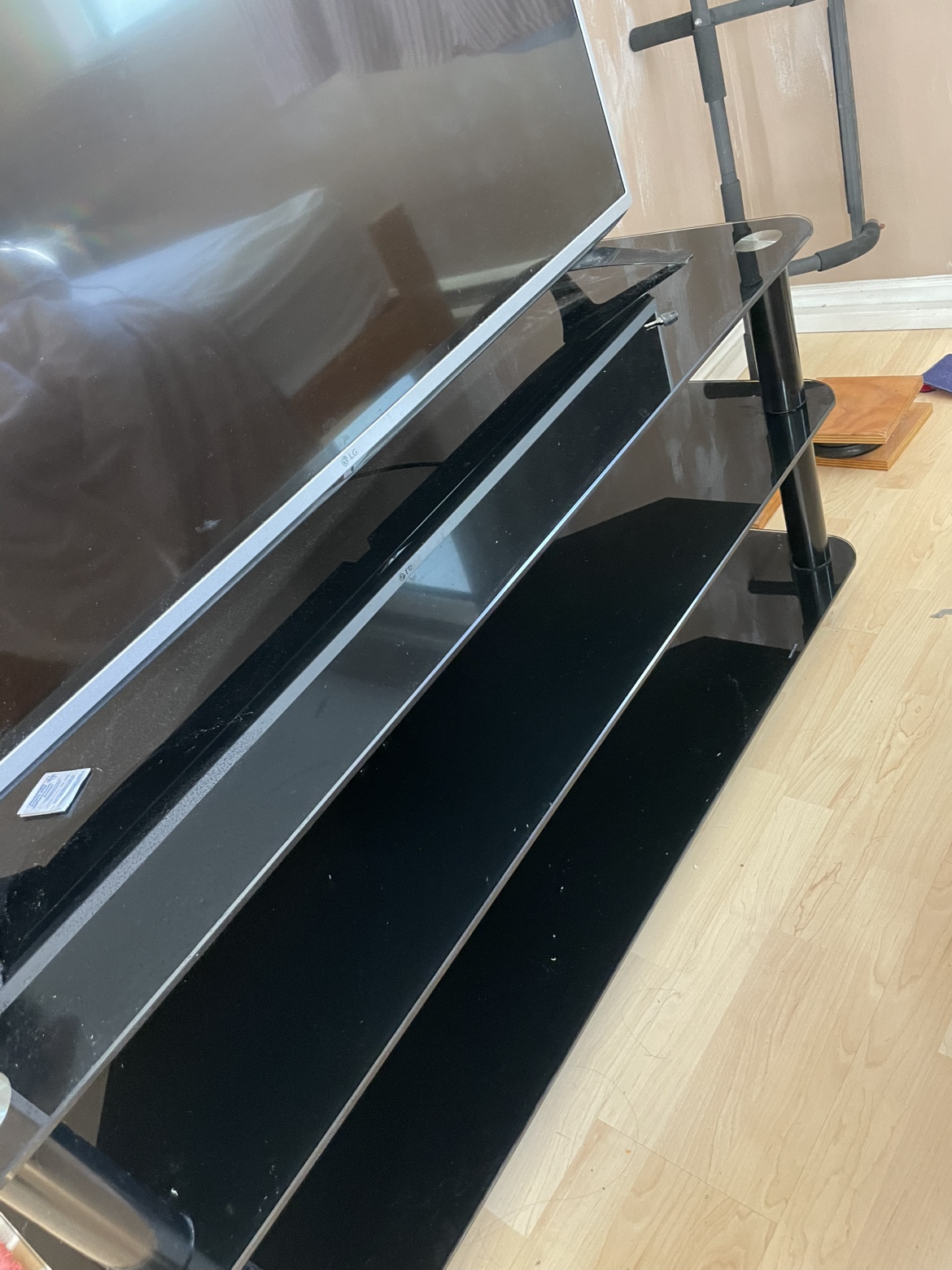 Black tempered Glass TV Stand - photo 2