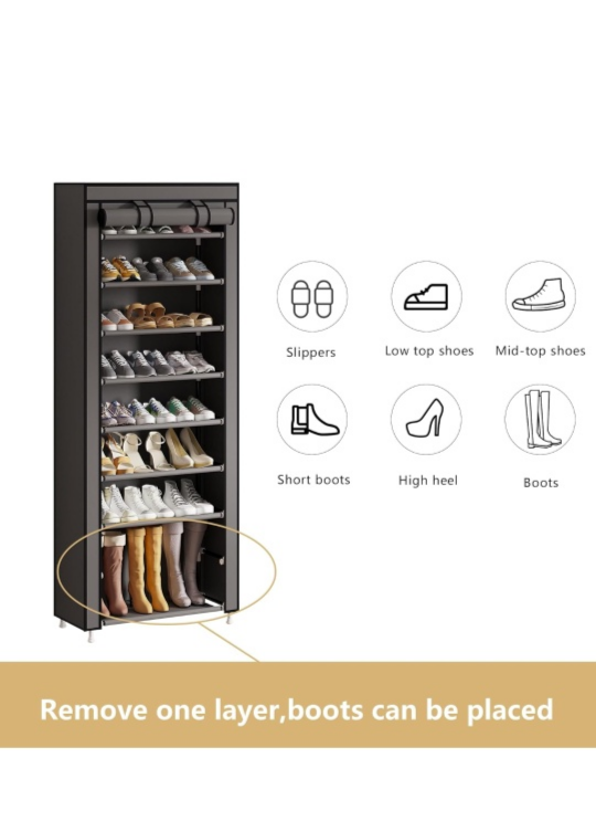 10 Tier Non-Woven Fabric Shoe Rack Organizer - photo 3