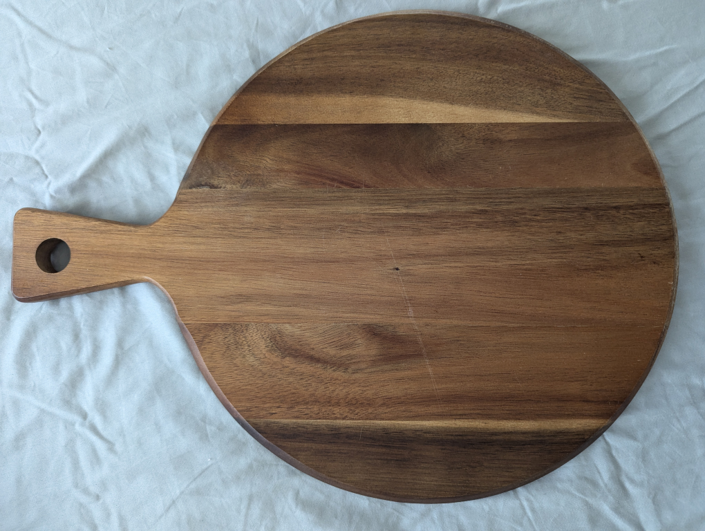 Round Acacia Wood Serving Board with Handle - photo 2