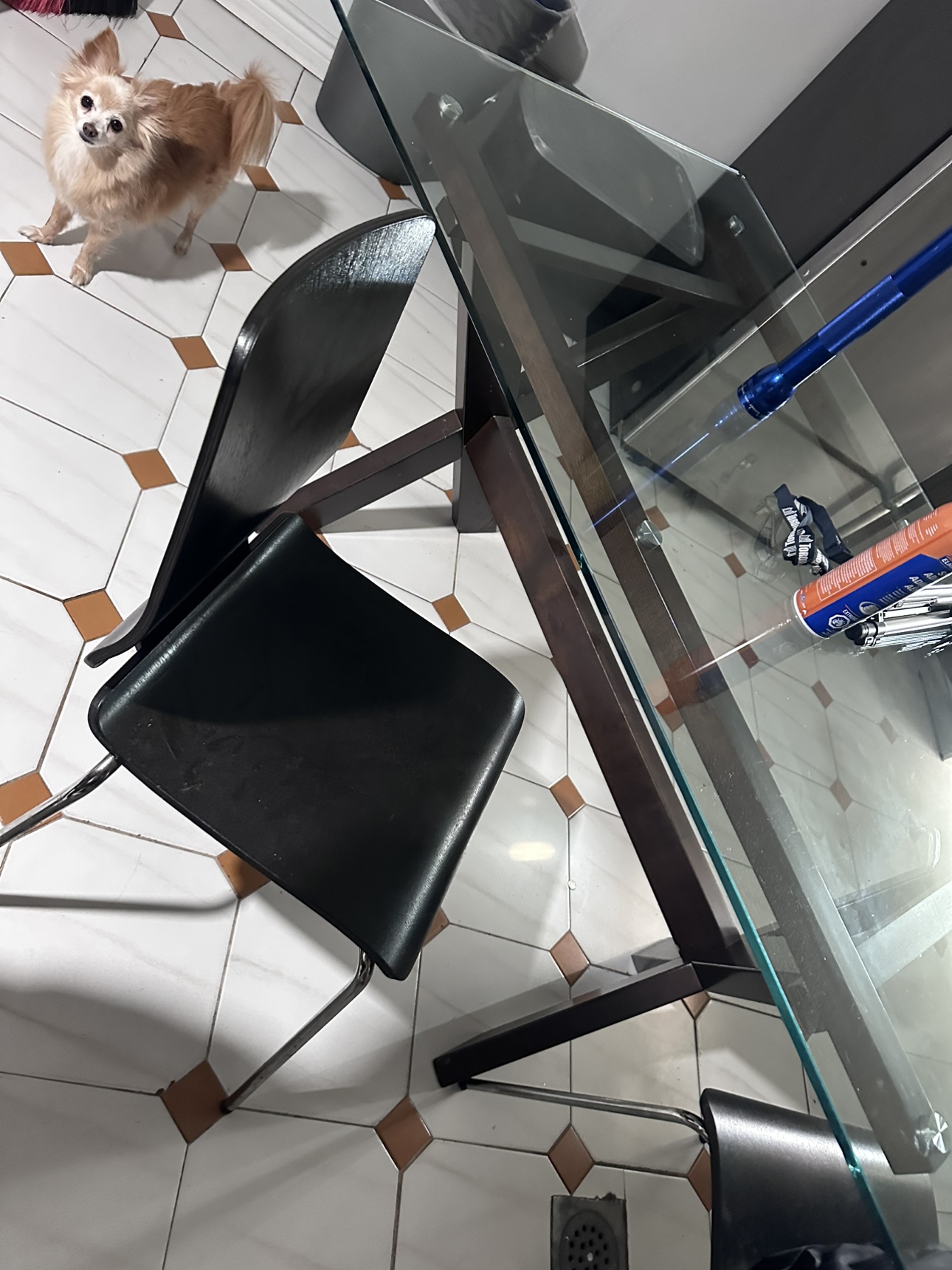 Glass Dining Table with 4 Chairs