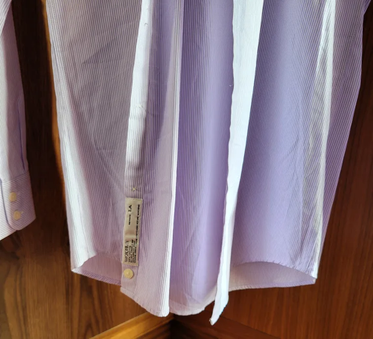 Charles Tyrwhitt Men's Lilac Striped Oxford Shirt Slim Fit 15/34 image indicator(5)