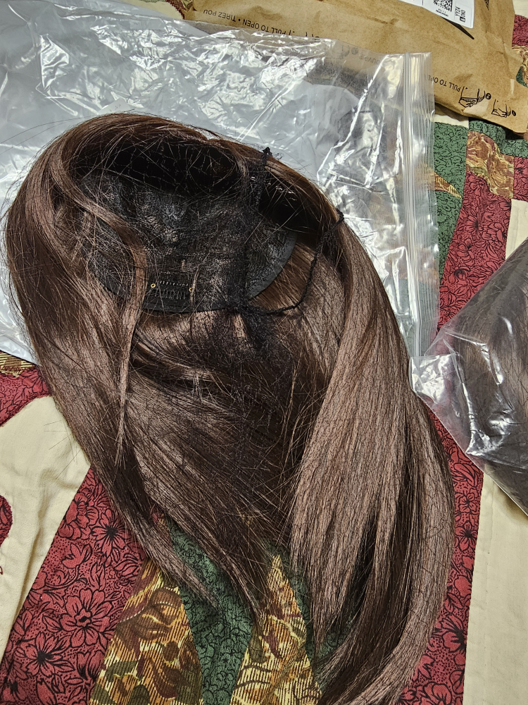 Dark brown clip in hair extensions #freecycle - photo 4