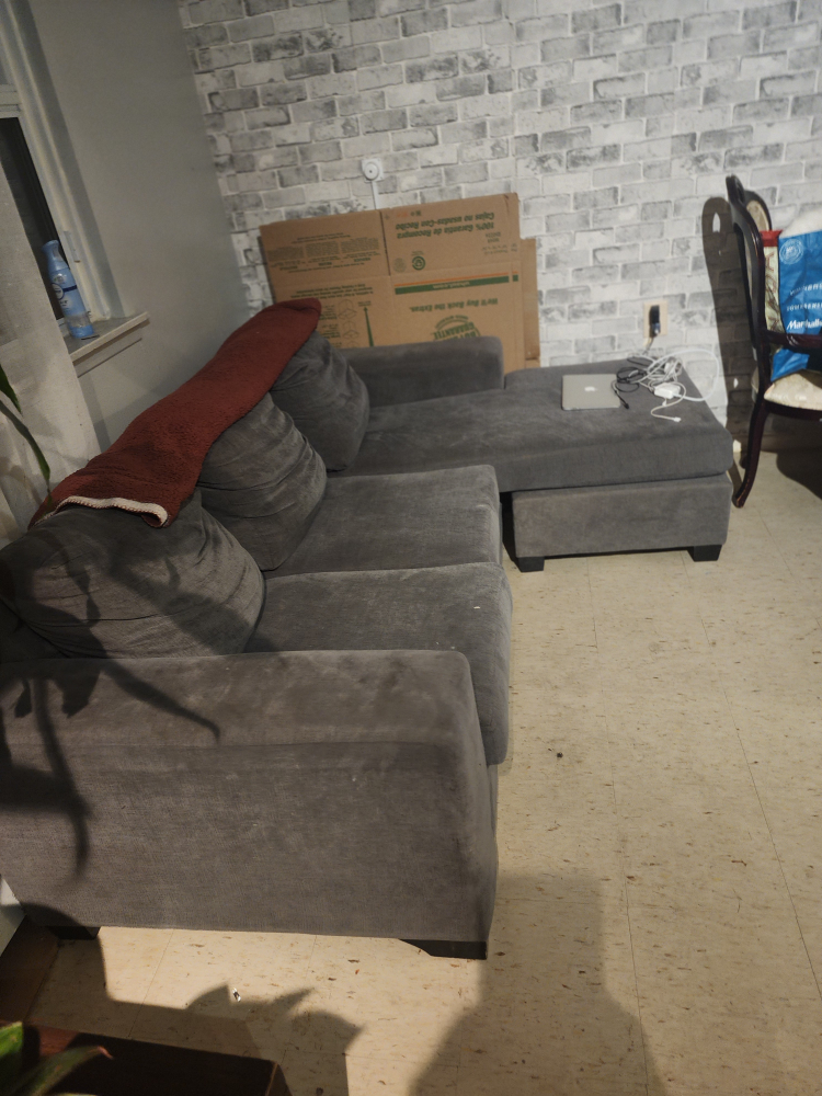 Grey Sectional Sofa with Ottoman - photo 2
