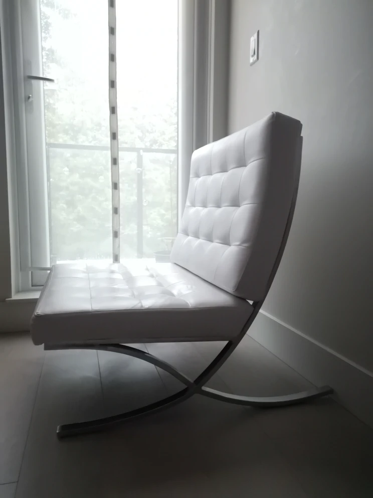 White lounge Chair- Barcelona style