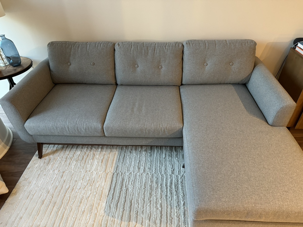 Grey Sectional Sofa, Reversible Chaise - photo 2