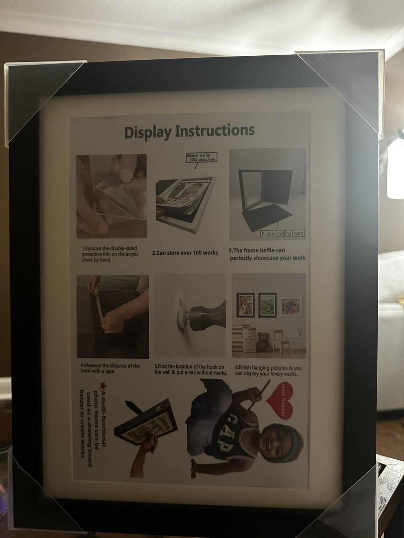 2-Pack Kids Art Frames, Black & White Kids Artwork Frames