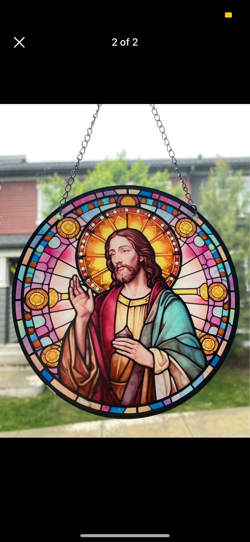 Religious Jesus Christ acrylic hanging window ornament disk