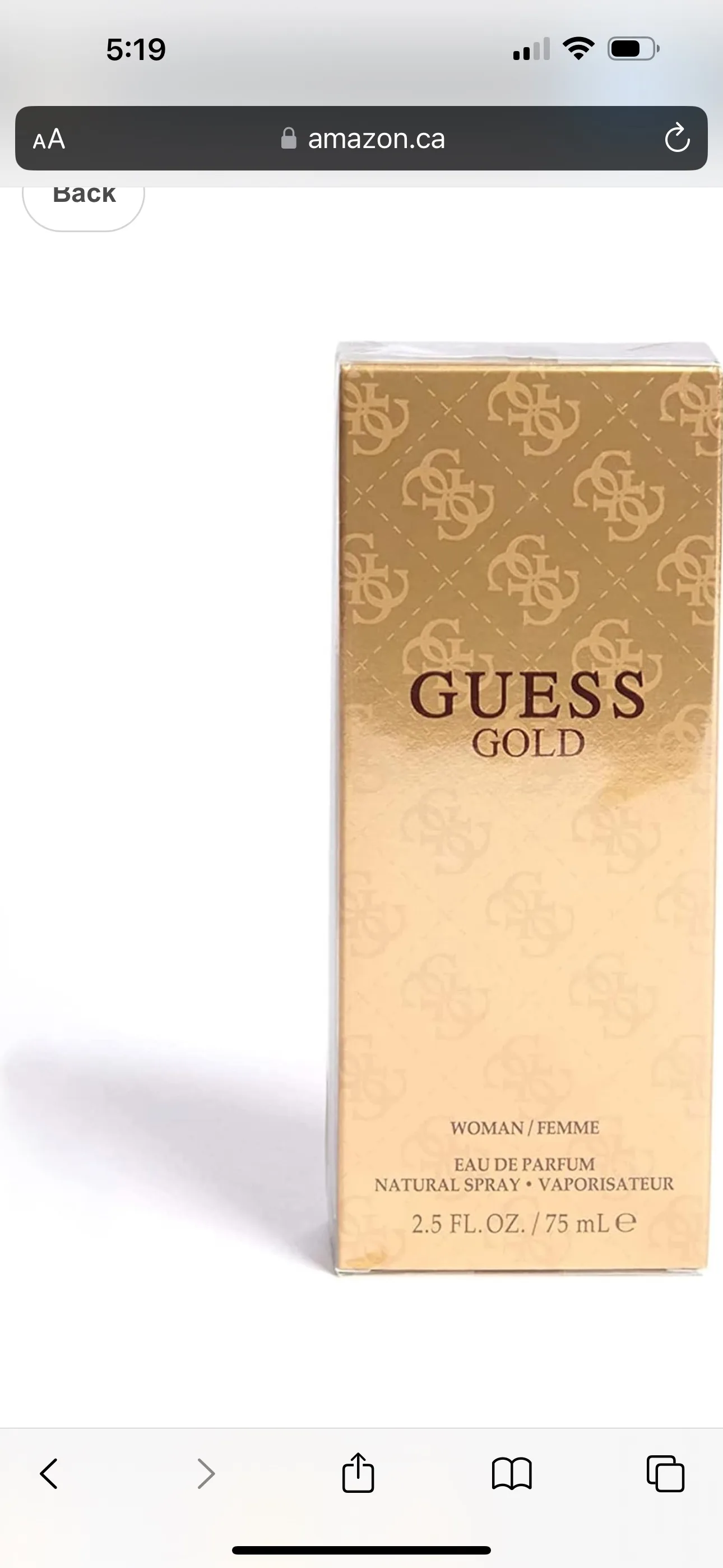 Guess Gold Perfume 75 ml new sealed image indicator(2)