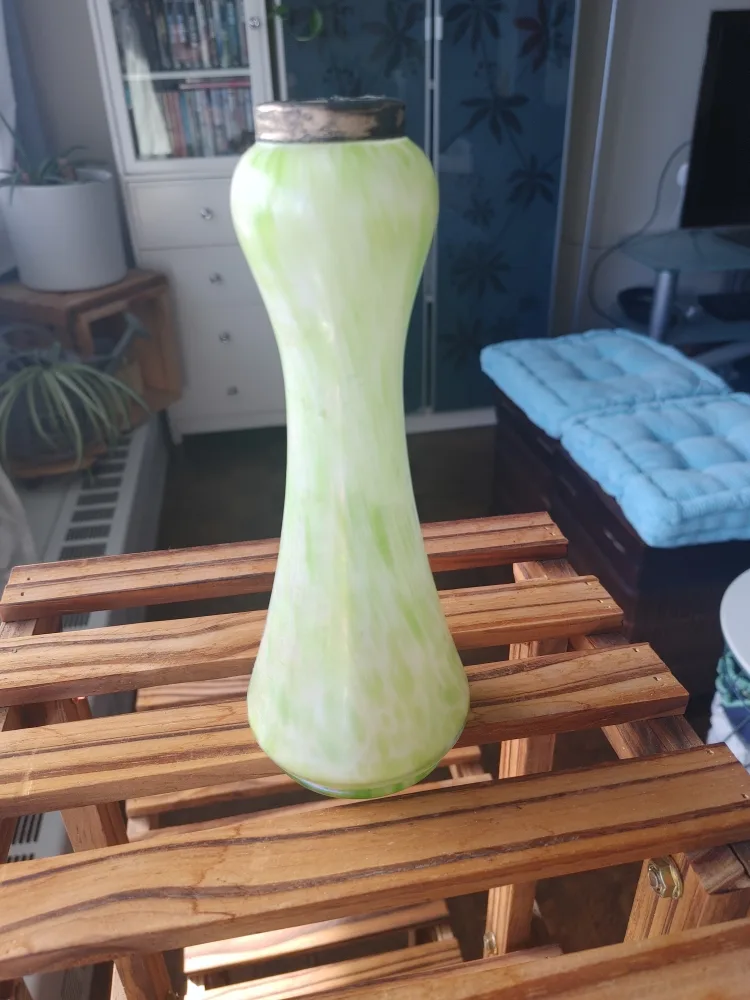 Green and White Glass Vase thumbnail
