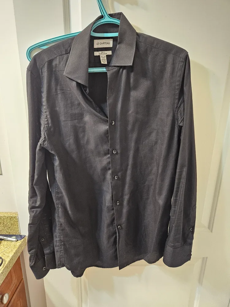Le Chateau Black Long Sleeve Shirt Slim Fit thumbnail