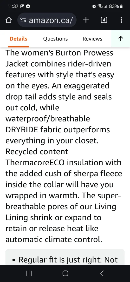 xl Burton Women's Prowess Jacket image indicator(2)