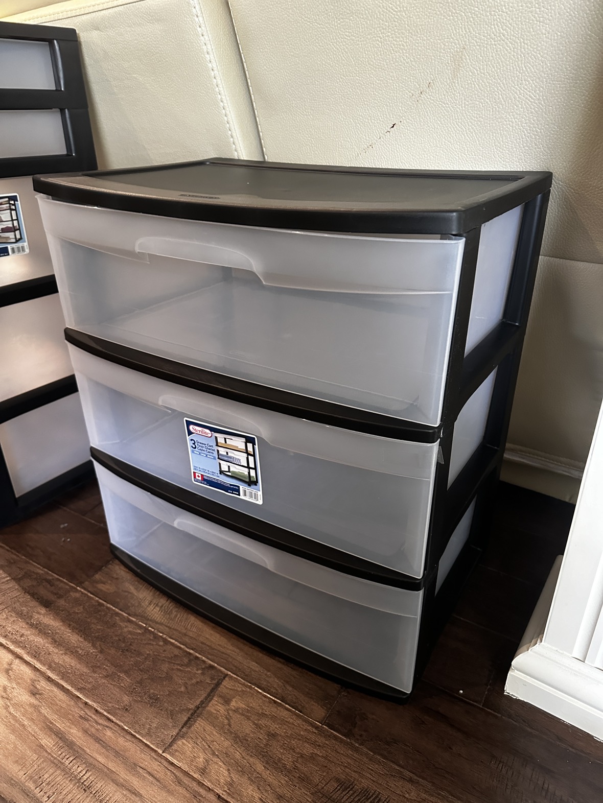 3 Tower Clear Plastic Drawer Organizer
