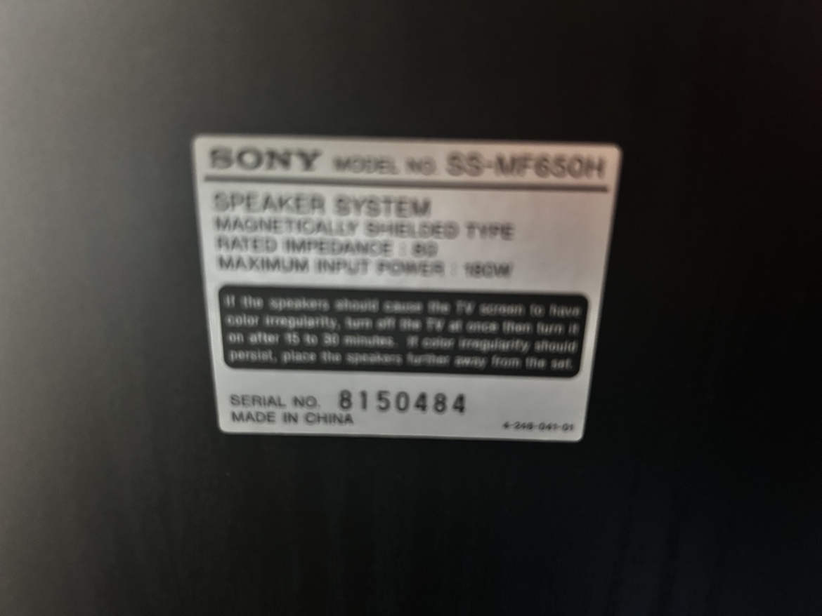 Sony SS-MF650H Speaker System - photo 5