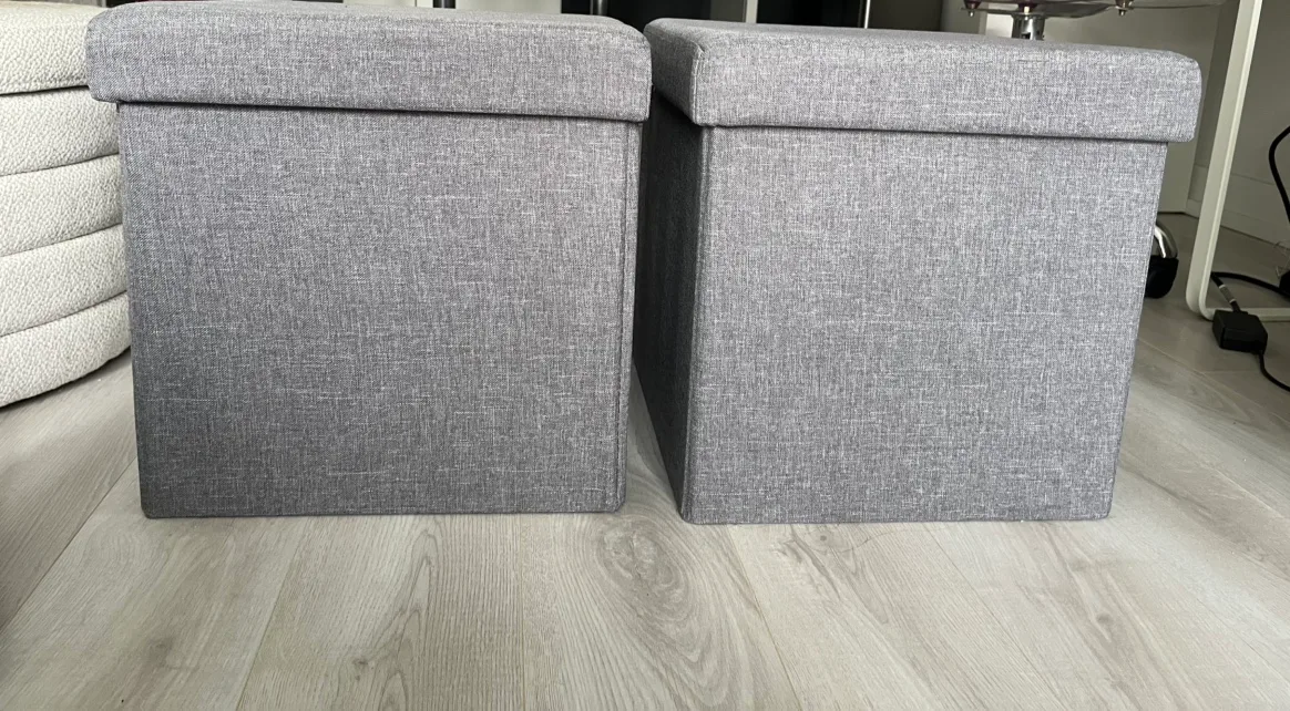 2 Collapsible Storage Ottomans (Can buy individually too) thumbnail
