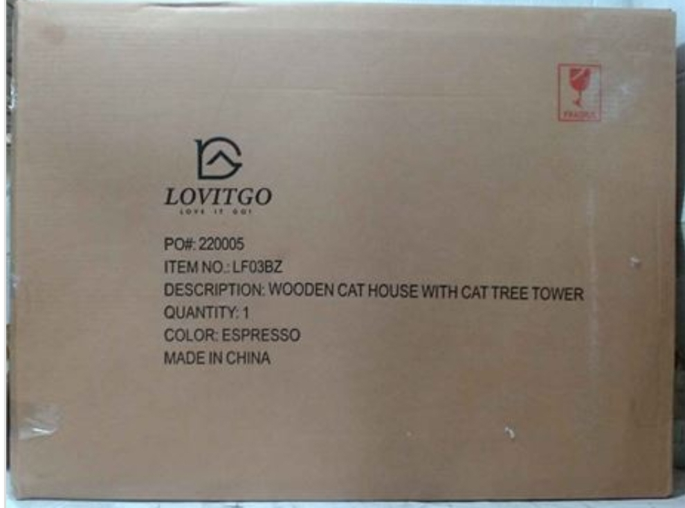 NEW Lovitgo, Espresso, Wooden Cat House with Cat Tree Tower - photo 2