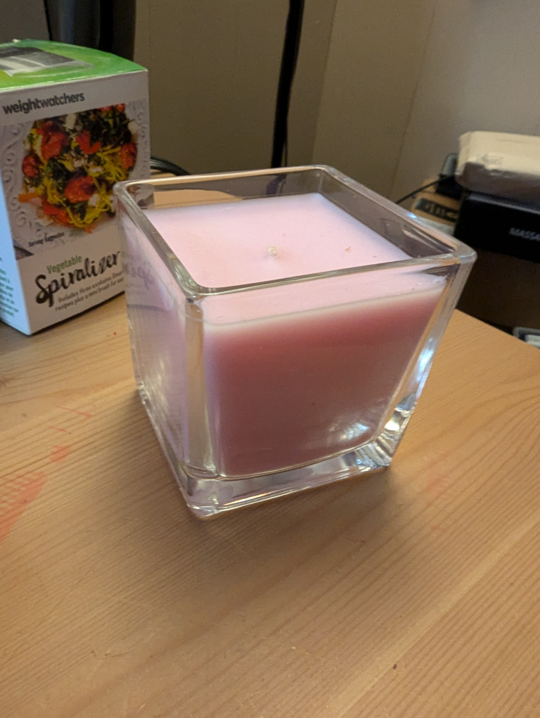 Pink Square Candle