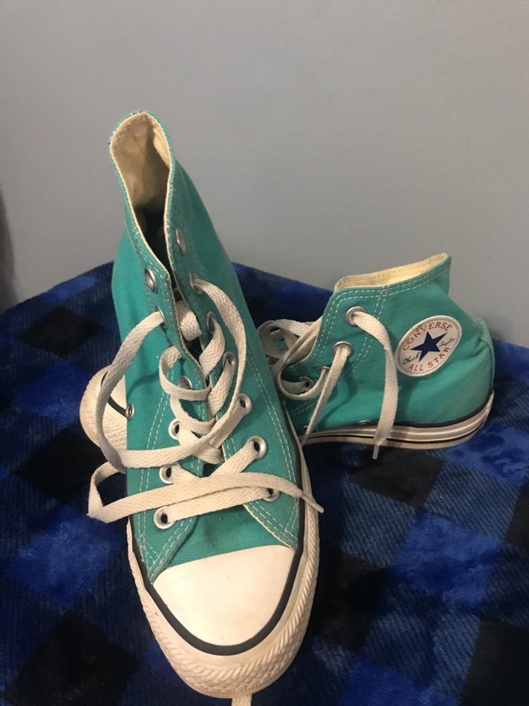Teal Converse High Tops