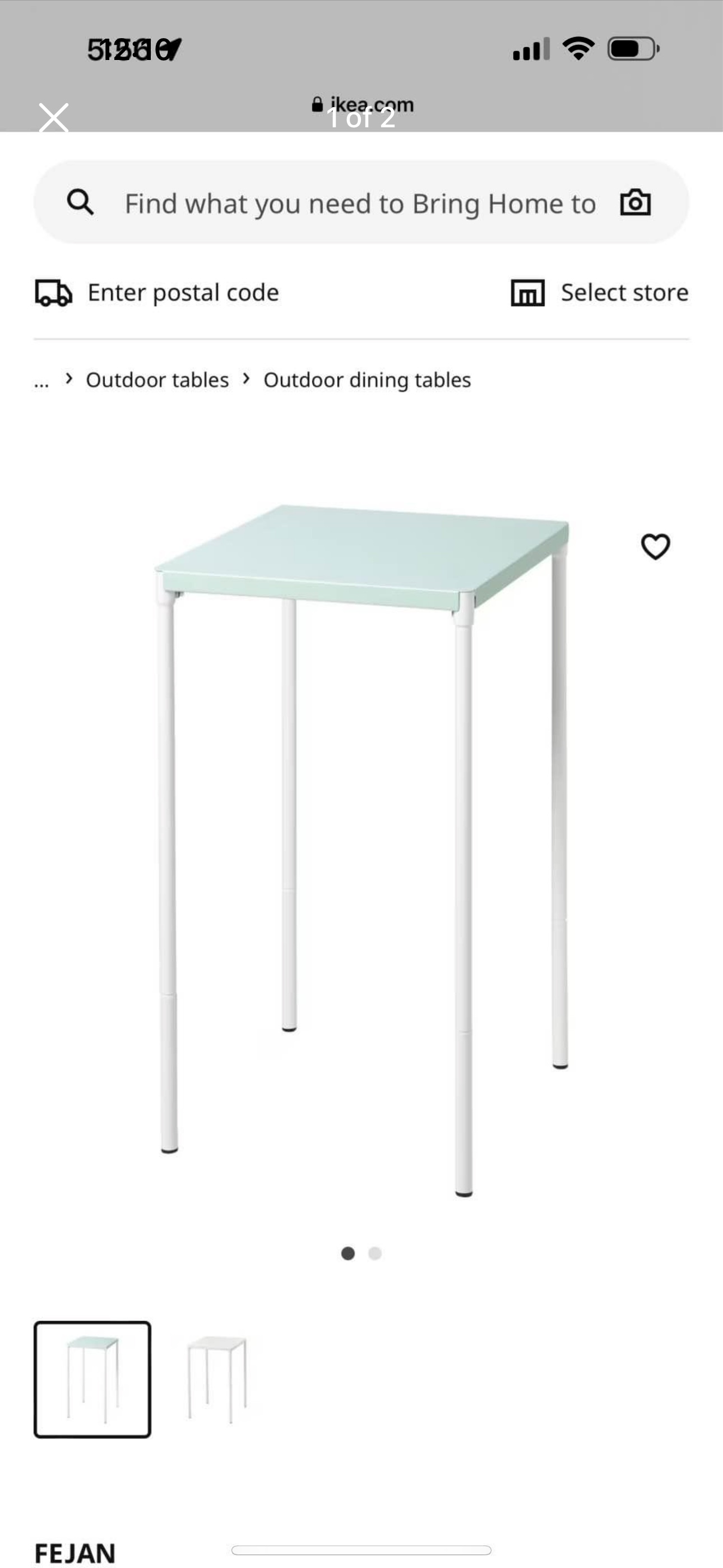 IKEA FEJAN Table and one chair set
