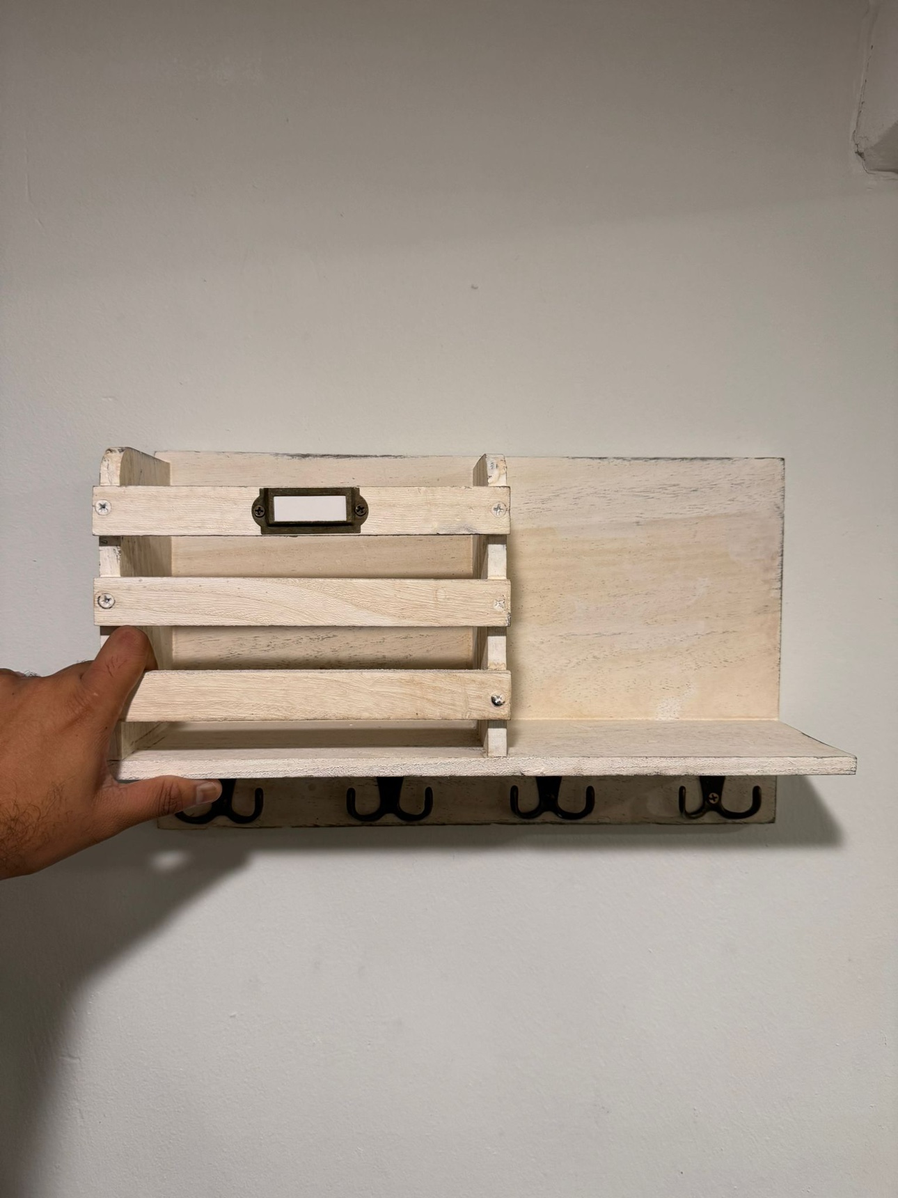 White Wooden Wall Organizer