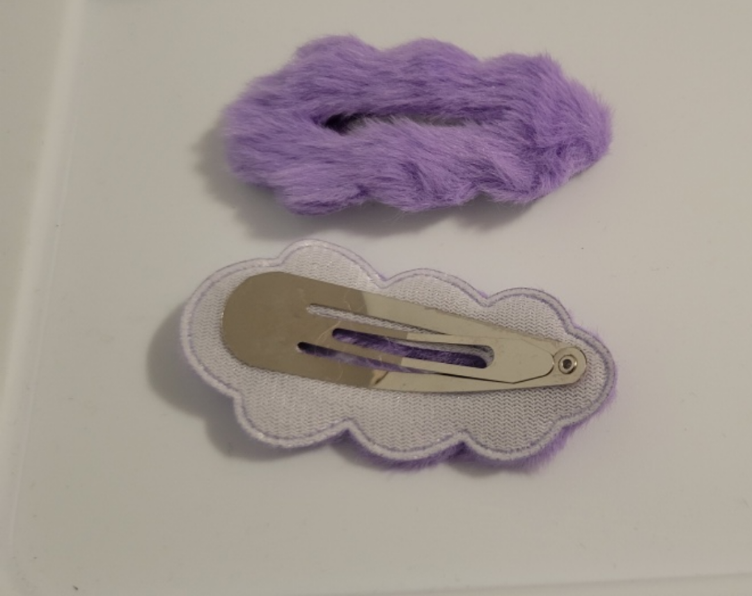 Purple Fuzzy Hair Clips - photo 2