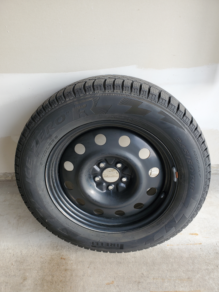 Pirelli Ice Zero 205/60 R18 winter tires on steel rims