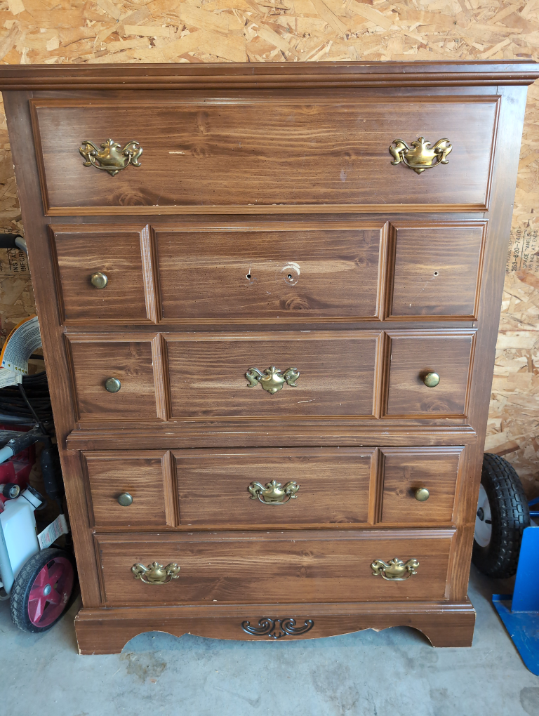 Five Drawer Wooden Dresser