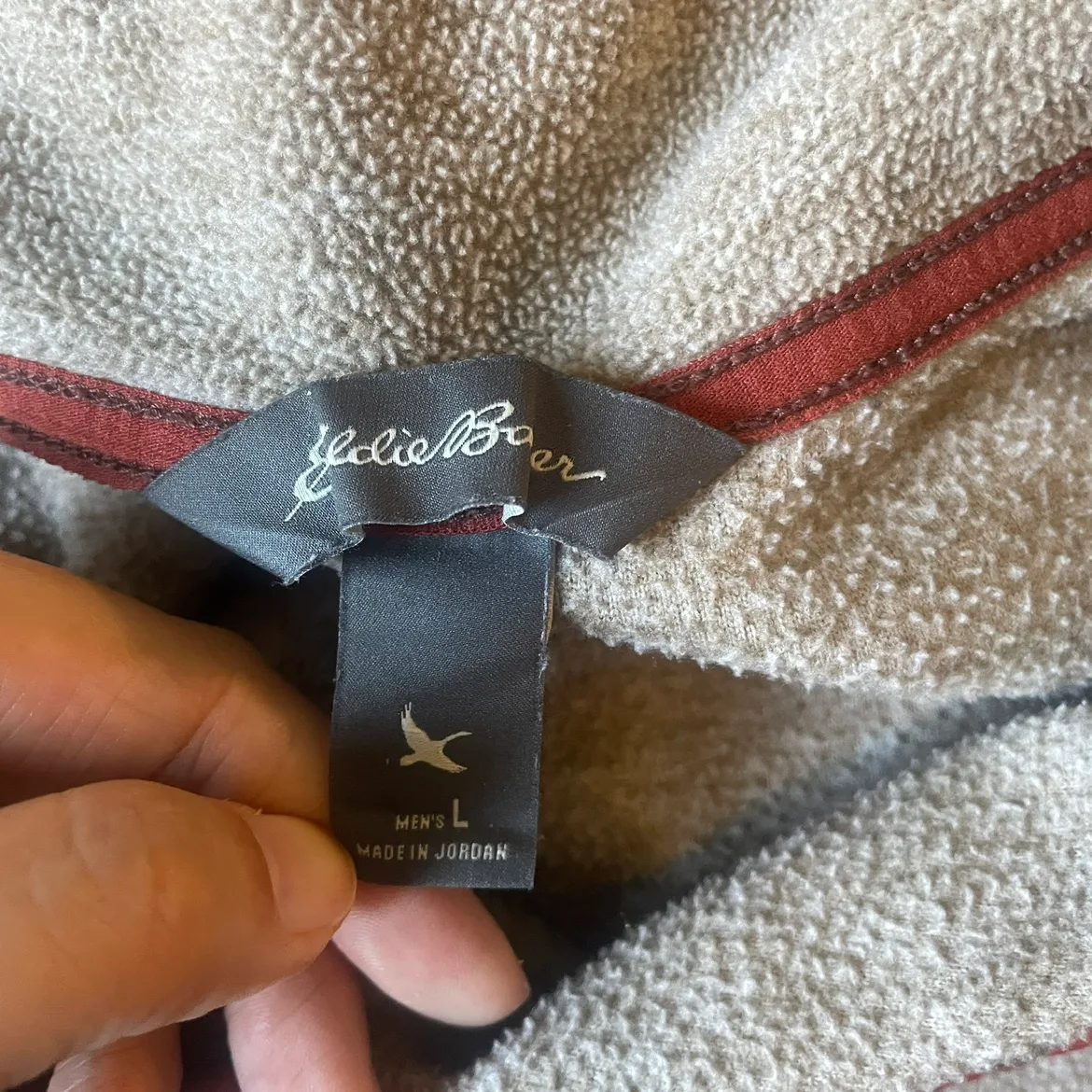 Eddie Bauer Men's Brown Snap Fleece Pullover Sweater Size Large image indicator(7)