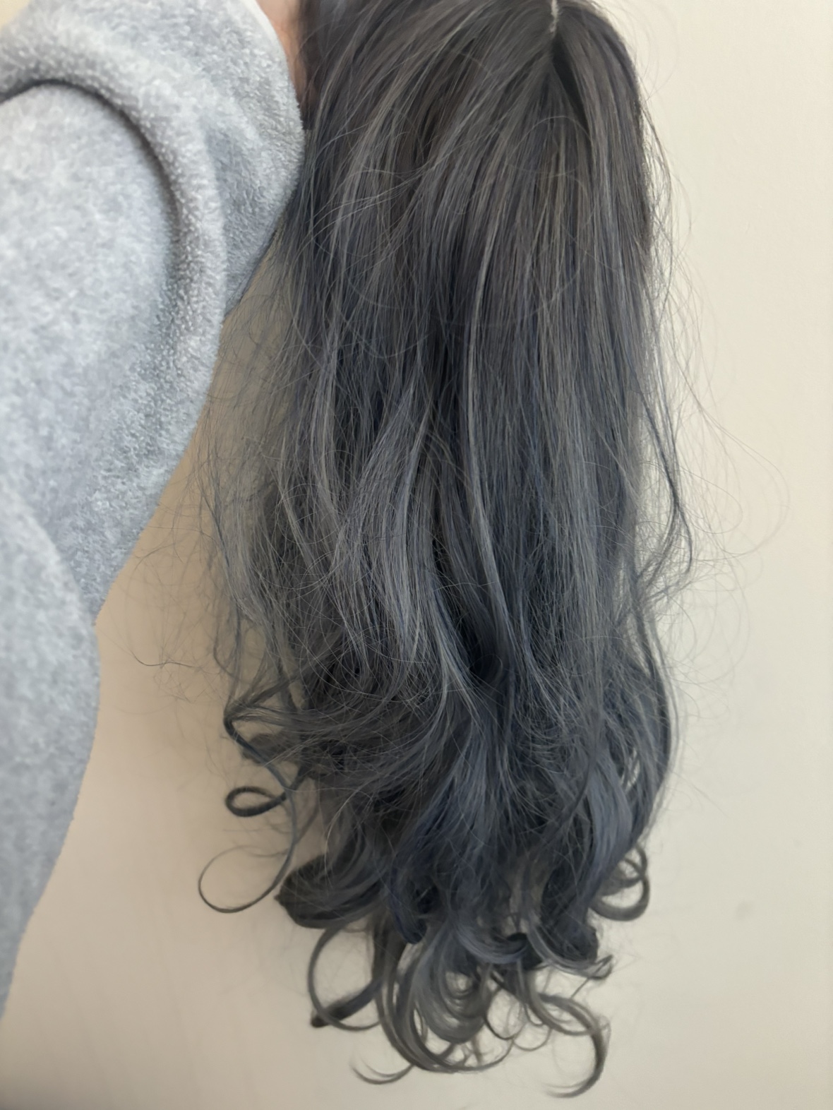 Dark Grey to Blue Wig with Bangs - photo 5