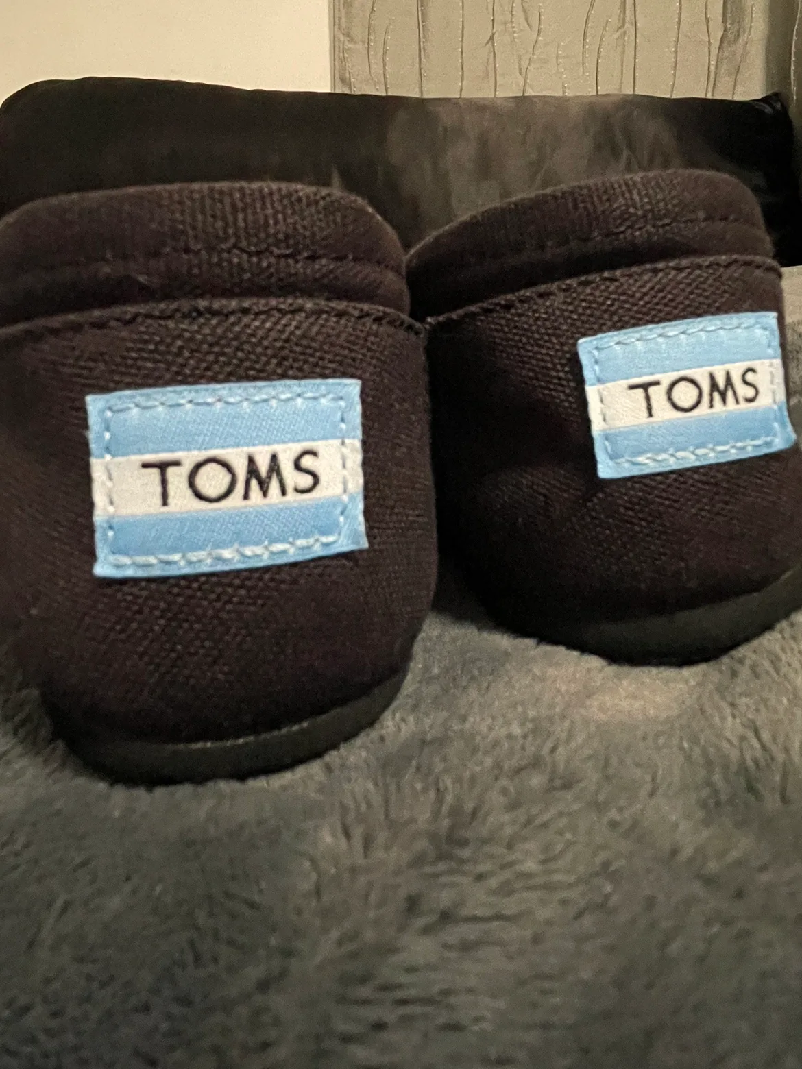 TOMS Black Canvas Slip On Shoes image indicator(3)