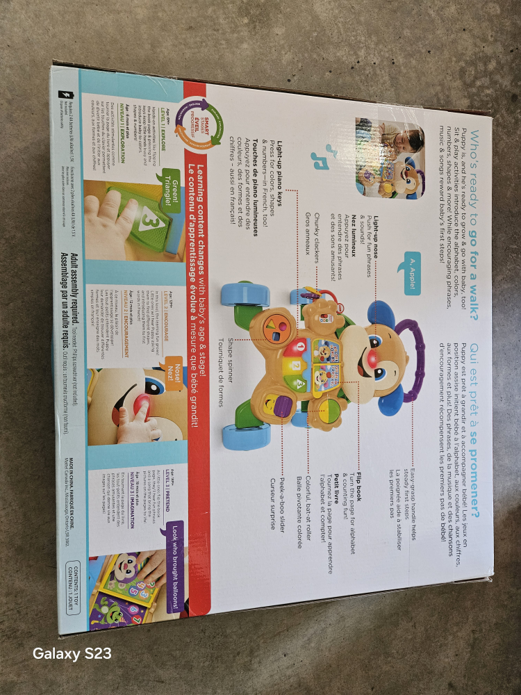 New baby fun activity pushes walker(never opened the box)