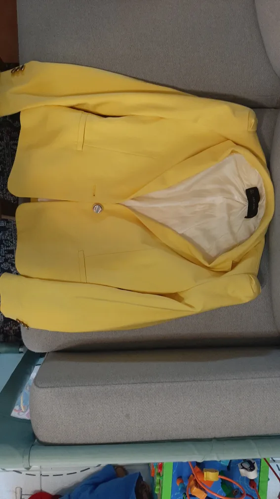 Zara Basic Yellow Blazer thumbnail