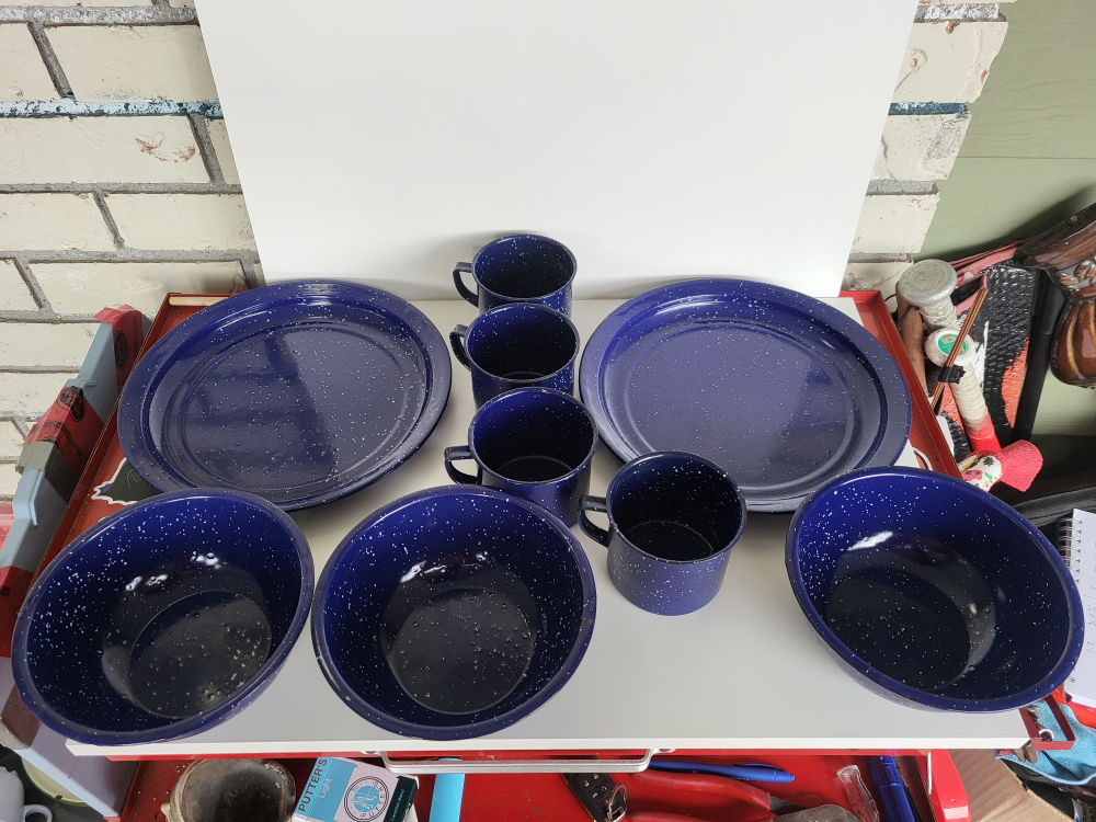 Blue Enamelware Dinnerware