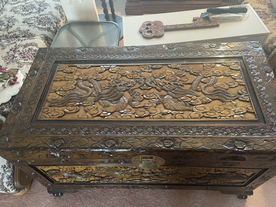Carved Wooden Chest