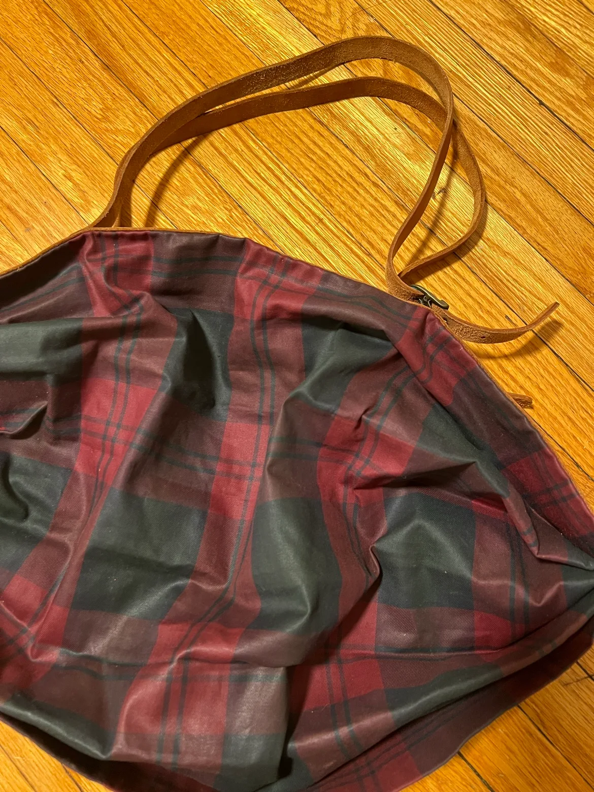 Alfana Plaid Leather Strap Tote Bag • Made in Italy image indicator(6)