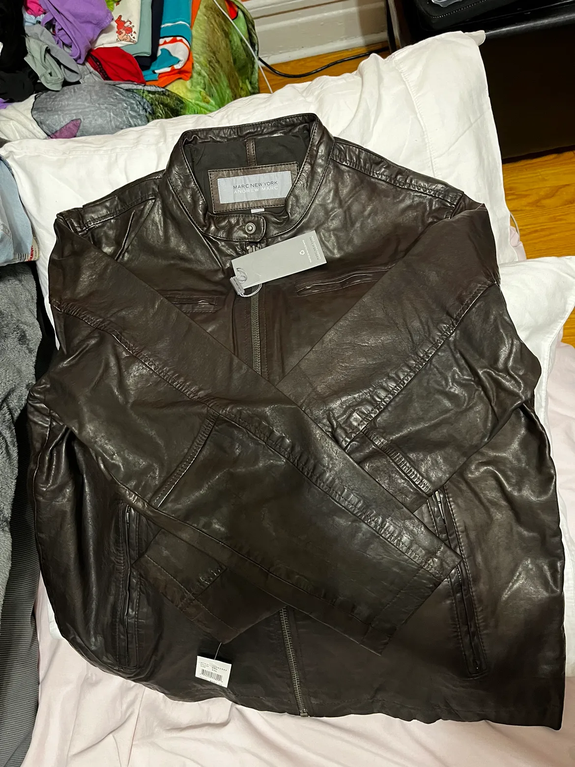 Marc New York Andrew Marc Leather Jacket Size 2XL image indicator(2)
