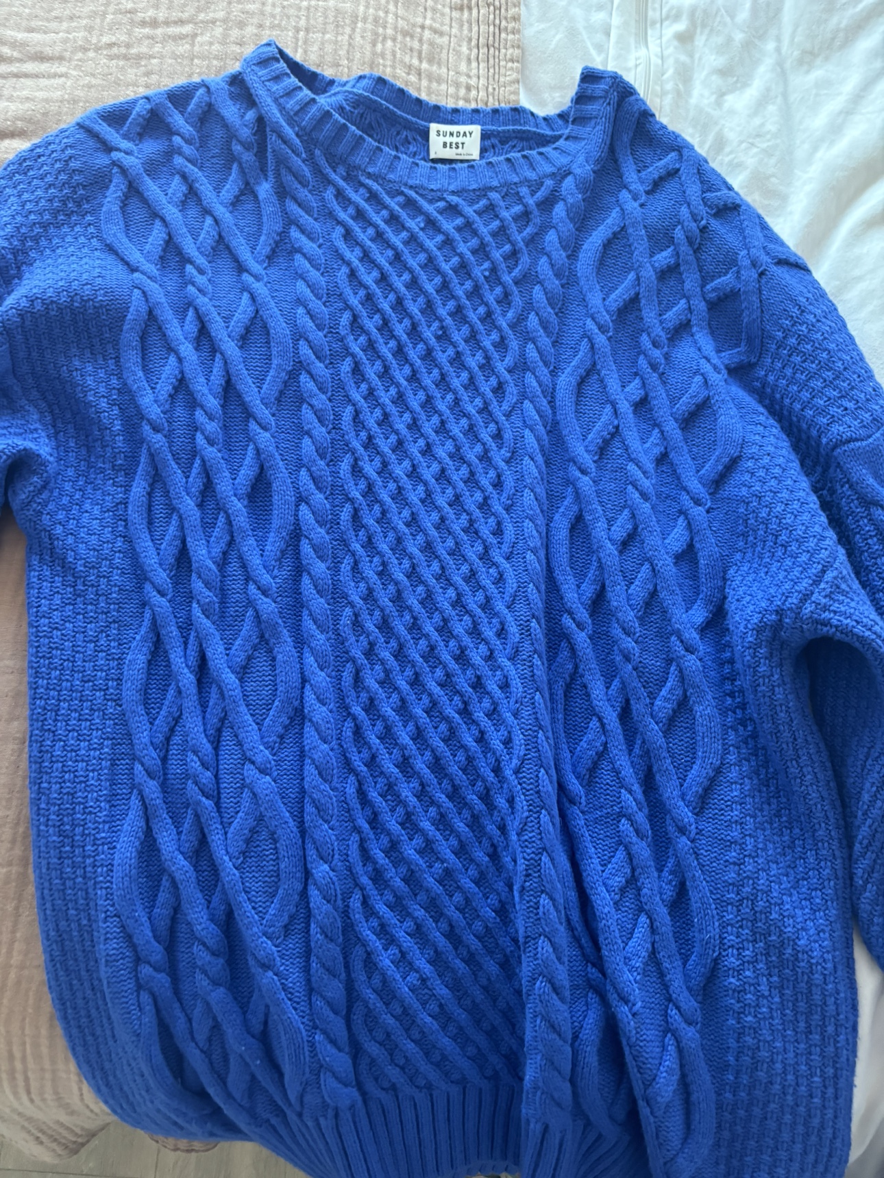 Sunday Best Blue Cable Knit Sweater