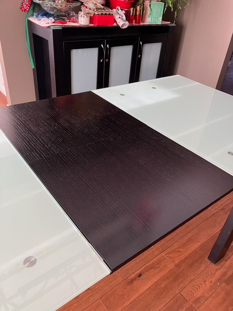 Glass and wood top Dining Table