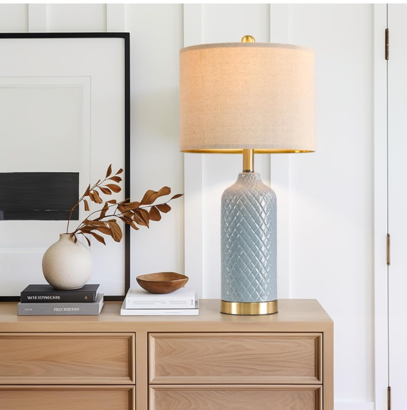 Modern Ceramic Table Lamps with Gold Base - Brand New - photo 5