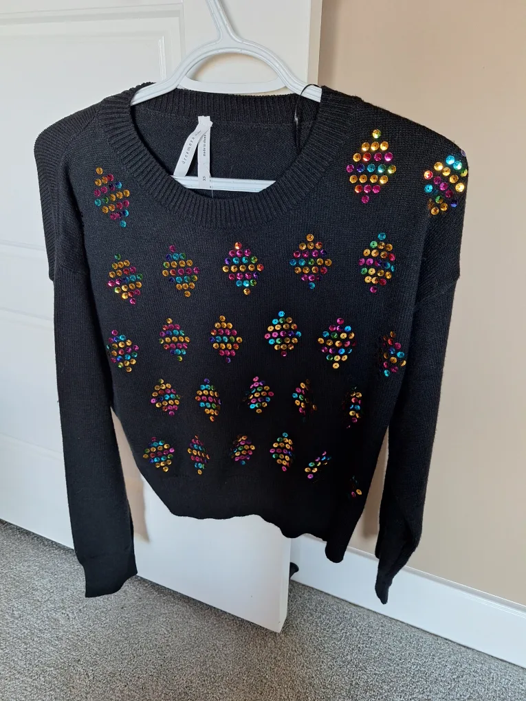 Dreamers Black Sequined Sweater thumbnail