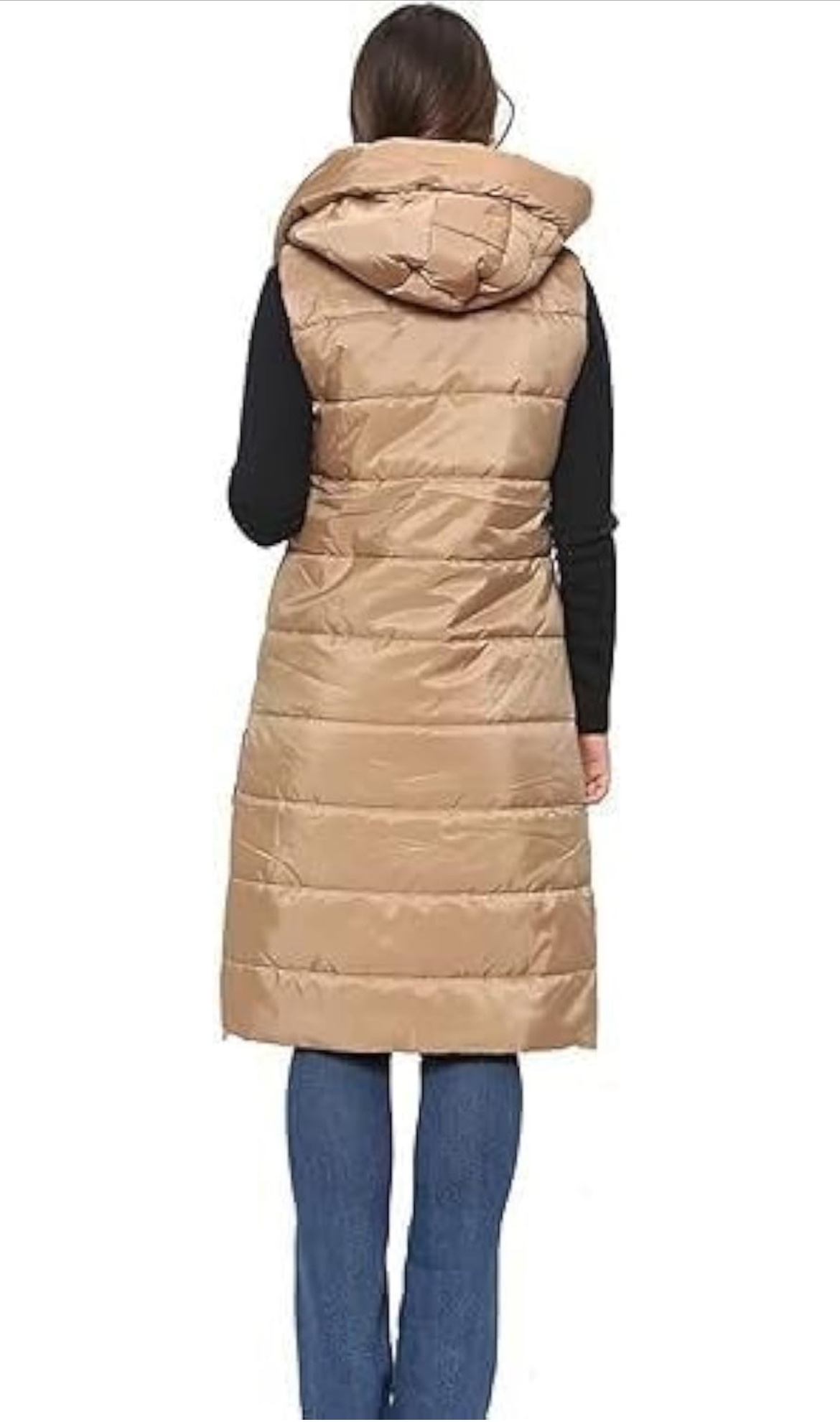 NEW! Sleeveless Quilted Hooded Long Puffer Vest - photo 5