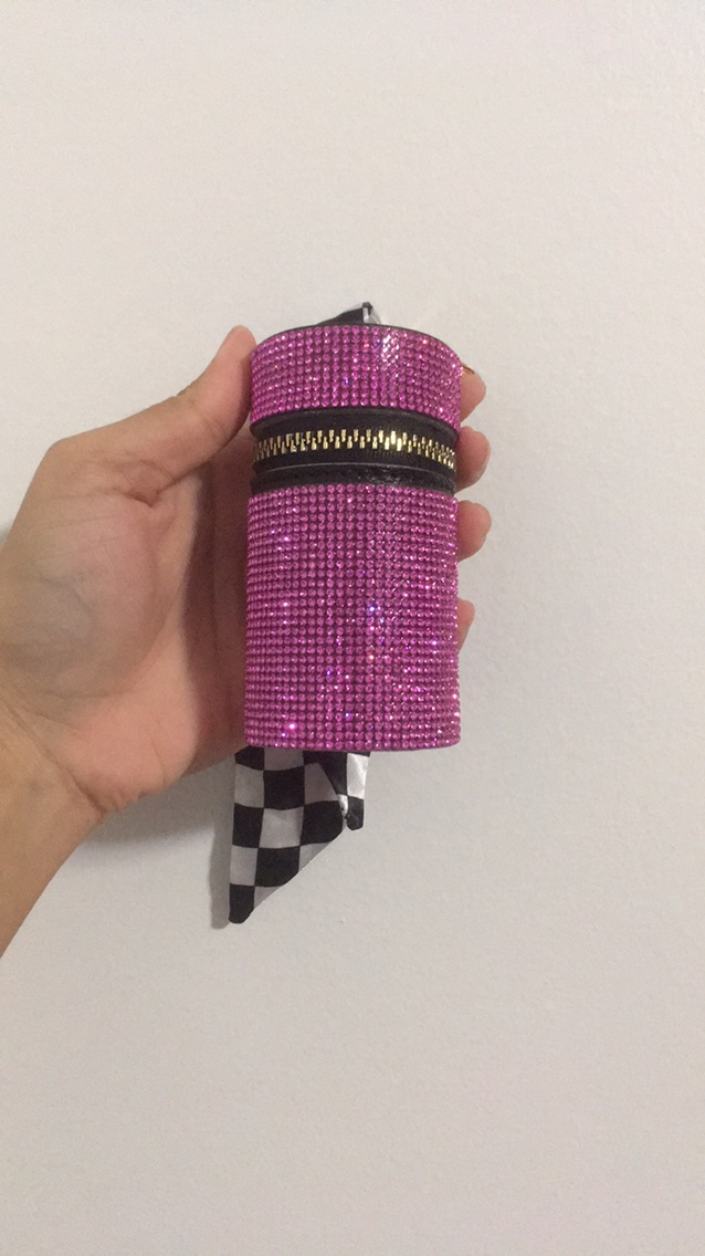 Red Pink Purple Black Rhinestone Bag Charm Keychain - photo 4